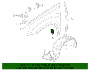 Front right wing bracket VW Atlas 18-20 prerest