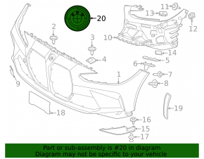 BMW 3 Series G20 21-25 M3 Front Bumper Emblem