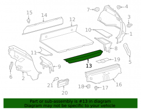Trunk floor rear Toyota Prius 50 Prime 17-22 black