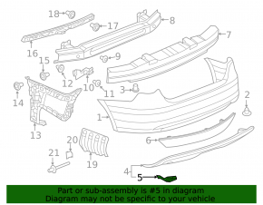 Plug tow hook rear bumper VW Jetta 11-14 USA broken guide