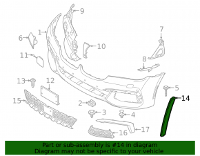Front Bumper Reflector Right BMW 7 G11 G12 16-19