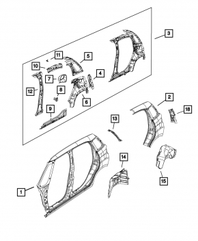 Rear left mudguard Fiat 500L 14-14