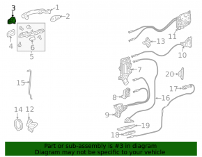 Plug outer handle rear left Toyota Sienna 11-20