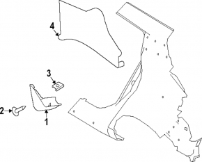 Rear wing trim right Nissan Leaf 18-