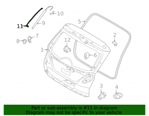 Left tailgate seal for Hyundai Tucson 22-25