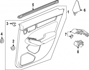 Honda Civic XI FE/FL 22-26 black rear left window control trim