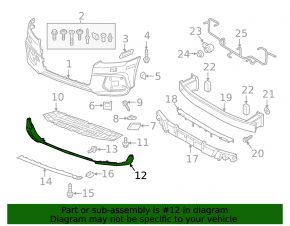 Front bumper lip Audi Q3 8U 16-17 for one-piece bumper