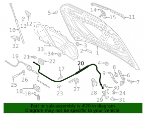 Bonnet release cable rear part Audi Q3 8U 15-18
