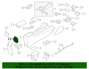 Air duct deflector center console Kia Niro 17-22 HEV, PHEV