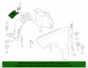 Front right fender liner plug Mercedes W166 ML/GLE 12-19