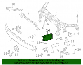 Front bumper reinforcement fang left Mercedes C-class W205 15-21