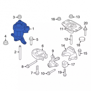 Engine mount right Lincoln MKZ 13-16 2.0T without bracket
