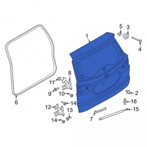 Boot door bare Ford Ecosport 18-22 graphite EE