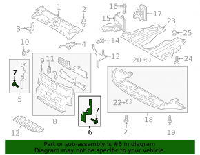 Radiator deflector left Lincoln MKZ 17-20 2.0T