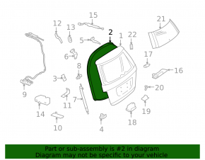 Mercedes X164 GL tailgate rubber seal