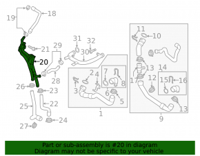 Engine Cooling System Tubes VW CC 08-17 AND