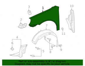 Front right wing VW Golf 10-14 SW