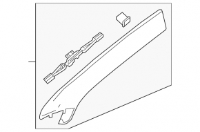 Right front pillar trim for Chevrolet Camaro 16-coupe, black