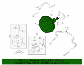 Vacuum booster BMW 5 F10 11-16 type 1