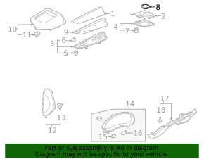 Left front panel trim for speakers, Audi Q7 16-19, black