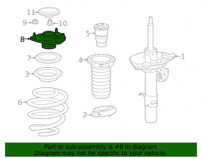 Front left shock absorber support Acura TLX 15-