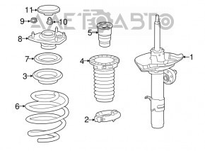 Front left shock absorber support Acura TLX 15-