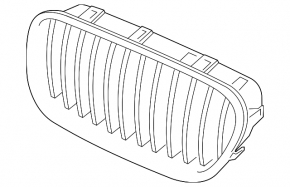Radiator grill assembly 2 pcs BMW 5 F10 11-16 black gloss, performance pkg