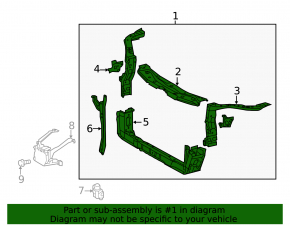 Toyota Avalon 13-18 radiator panel assembly, tears