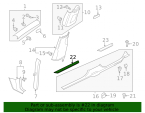 Door sill outer front right VW Passat 20-22 chrome