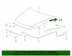 Left hood hinge for Honda Crosstour 10-15