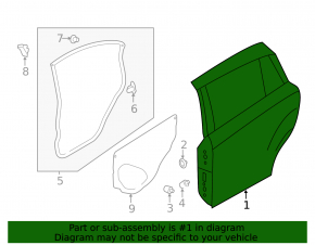 Door bare rear left Subaru Impreza 4d 17-23 GK