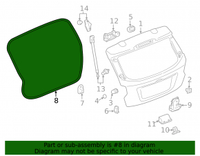 Rubber seal for trunk door Subaru XV Crosstrek 13-17