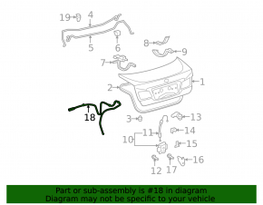 Lexus ES350 07-12 trunk lid release cable