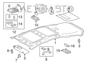 Right visor Toyota Prius V 12-17 gray