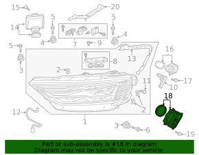 Led headlight control unit for VW Passat b8 16-19 USA