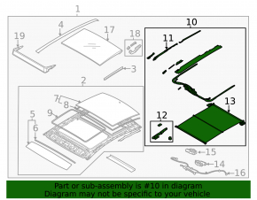 Sunroof mechanism frame Hyundai Sonata 20-23