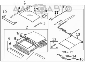 Sunroof mechanism frame Hyundai Sonata 20-23