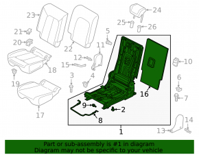 Rear right seat runner left Audi Q3 83A 19-25 without frame