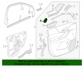 Chevrolet Equinox 18-24 front left door central locking button