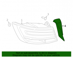 Left outer headlight trim for Audi A4 B9 20-25