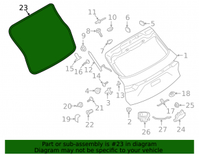 Rubber seal for the tailgate of a Porsche Cayenne 19-26