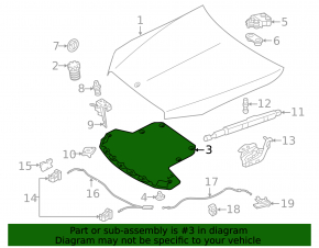 Mercedes C-class W205 hood insulation 19-21
