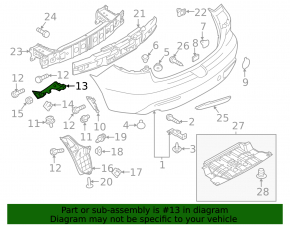 Right upper rear bumper mount for Mazda 3 09-13 4D