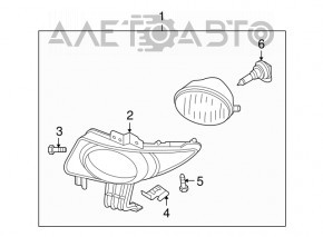 Fog light PTF right Mazda3 03-06