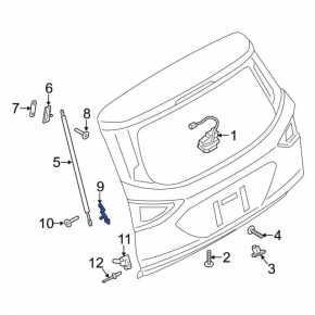 Right tailgate shock absorber bracket for Ford Escape MK3 17-19 rest