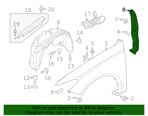 Wing seal door-wing left Lincoln MKZ 13-20
