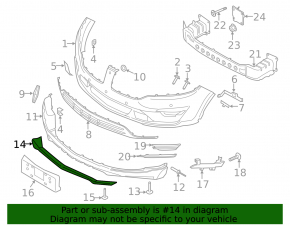 Lincoln MKC 15-18 pre-restyling front bumper lip