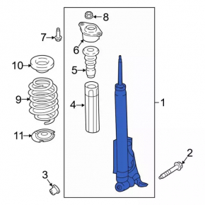 Rear shock absorber left Ford Ecosport 18-22 FWD with support