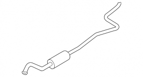 Muffler rear part with barrel Ford Ecosport 18-21 1.0T rusty