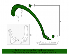 Front right wing arch trim Ford Explorer 20 - structure, scratches